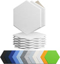 Amantech 12 Pack Acoustic Panels Self Adhesive Sound Proof Foam, High Density Sound Acoustic Foam Panel, 12X10.23X0.4 Inch Hexagon Wall Panels in Home,Office,Reccording Room,Studio(Snow White)