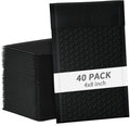 skardeco 4x8 Inch Black Bubble Mailers 40 Pack Self-Seal Poly Padded Envelopes Suitable for Small Businesses to Package and Mail Jewelry Cosmetics, Electronic Products, Cards (Black, 4 x 8-40)