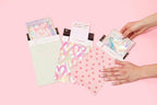 Pretty Package Store 6x9 Designer Poly Mailer 100 Pack Heavy Duty Waterproof Self Seal Shipping Bags for Small Business Large Mailing Envelopes Bulk Tear Resistant Cute Packaging Happy Hearts