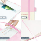 Heture Hardcover Notebooks, A5 Lined Journals Notebook for Writing 160 Pages, 8.2 x 5.5 inch, Classic Ruled Notebooks for College/Work/Travel (Pink, 1 Pack)