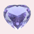 Zoogamo 3” / 80 mm Light Purple Diamond Heart Shaped Glass Crystal Paperweight – Home Office Decor & Valentine's Day Gift Wedding Favors Centerpieces Decoration with Gift Box