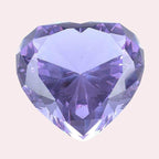 Zoogamo 3” / 80 mm Light Purple Diamond Heart Shaped Glass Crystal Paperweight – Home Office Decor & Valentine's Day Gift Wedding Favors Centerpieces Decoration with Gift Box