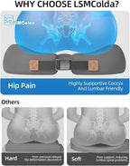 Extra-Dense Seat Cushion for tailbone pain relief ，Ergonomic seat cushions for office chairs，sciatica pain relief pillow , pressure relief Seat Cushion, office chair cushion，car seat cushion-Grey