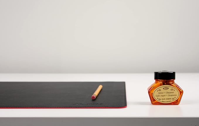 NODITO Dual-Sided Leather Desk Pad,Blotter for Laptop Computer,Mouse Pad,Writing,Drawing,Arts and Craft Mat (17"x24", Black/Red)