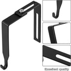 Amylove 12 Pcs Adjustable Cubicle Hanger Universal Partition Metal Cubicle Hooks Door Hanger, Adjusted to Fit Panels with 1 3/8 Inch to 3 1/2 Inch Thickness for Office Whiteboard (Black)