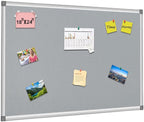 BIBOC 24 x 18 inches Felt Bulletin Board, Felt Board, Pin Board, Notice Board, Memo Board for Homes or Offices, Silver Aluminum