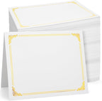 Fainne 120 Packs Certificate Holders Bulk, Diploma Covers Gold Foil Border, Document Covers for Letter Size 8.5x11 Award Certificates, Cardstock, Document Papers, Paper Card Stock(White)