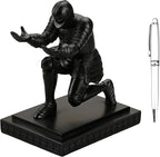 Amoysanli Knight Pen Holder Desk Organizers and Accessories Desk Decor Resin Pen Holder as Gift with a Cool Pen for Office and Home (Black)