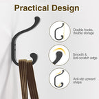 bussdis Coat Hooks Wall Mount for Hanging, Heavy Duty Backpack Hooks for Wall, Hold up to 30 lbs, Large Hanger Hooks for Towels, Purses, Clothes, Mudroom, Bathroom, Door, Black, 4 Pack