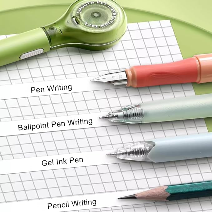 Qtopun Correction Tape Pen, White Out Tape Roller Strong Coverage Per Roll Quick-Dry Correction Tape for School Office Home (6)
