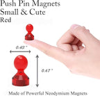 MHDMAG Magnetic Push Pins Powerful Push Pin Magnets for Fridge Whiteboards Calendars Maps in School & Office Pack of 60,Red