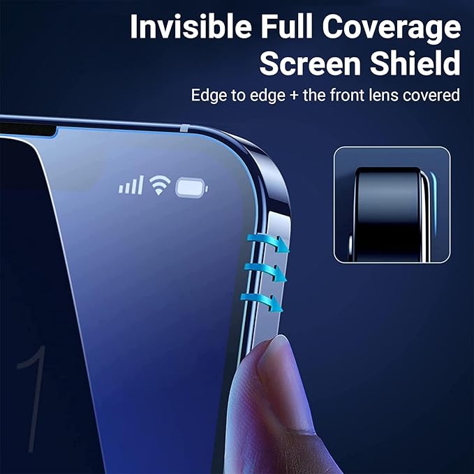 UltraGlass TOP 9H+ Glass for iPhone 16 Pro Max Screen Protector [Military Grade Shatterproof & Anti Glare] Screen Protector 16 Pro Max Tempered Glass Full Coverage, Longest Durable 16 ProMax, 1 Pack
