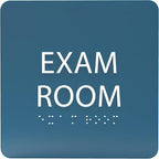 ADA CENTRAL SIGNS - 6" X6" Exam Room Sign - ADA Compliant Tactile Graphics Grade 2 Braille Text Acrylic Wall Signs - Educational Institution Directional Assistance Test Center Door Sign for Schools