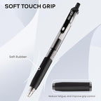 ParKoo Black Gel Pens, 100 Pack Quick Dry Retractable Medium Point 0.7mm Rollerball Gel Ink Pens Smooth Writing with Comfort Grip for Middle and High School Office Home