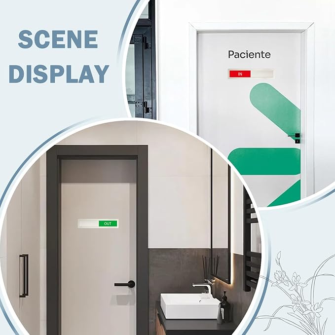 In or Out Sign,In Out Door Signs for Office Home,Slider Door Indicator Tells Whether In or Out, 7'' x 1.5'' - Stainless Steel,Silver
