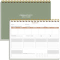 Weekly Productivity Planner - 8.5" x 11" Dashboard Desk Notepad Has 6 Focus Areas to List Tasks for Goals, Projects, Clients, Academic or Meal-Organize Your Daily Work Efficiently, 54 Weeks, Green