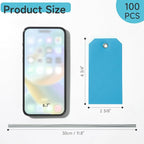 100 Plastic Shipping Tags with Wire - Waterproof, Reinforcement Hole, Durable Labels for Equipment Parts (Baby Blue, 4 3/4" x 2 3/8")