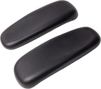 CHAHEKAI Office Chair Arm Replacement, PU Armrest Arm Pads Caps, Univeral 4" Mounting Hole, (Set of 2) Black with Screws Washer and Wrench
