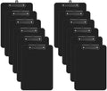 Zoenley A4 Plastic Clipboard Set of 12, Black 12.5 x 9 Letter Size for Classroom, Students, Teacher, Nurse, 8.5 x 11 Clip Board with Low Profile Black Clip, Office & School Supplies