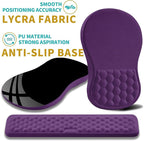 Hokafenle 2 in 1 Ergonomic Mouse Pad Wrist Support & Wrist Rest for Computer Keyboard Set, with Relieve Carpal Tunnel Pain Massage Bulge and Full Memory Gel Design (2In1 Set, Dark Purple)