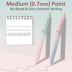 FIOVER Gel Pens, 6 Pcs 0.7mm Comfort Grip Quick Dry Black Ink Pens Fine Point Smooth Writing Pens, Cute Office Back to School Supplies Gifts for Women (6PCS Gradient Black Ink)