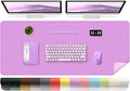 Lilac Leather Desk Pad, 47.2'' x 23.6'', Suede Base, Non-Slip, Waterproof Office & Home Writing Pad