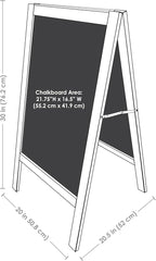 Sunnydaze Magnetic A-Frame Chalkboard Sign - Double-Sided Chalk Sandwich Board Sidewalk Sign - 30" x 20" - White