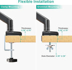 WALI Laptop Desk Mount, 2-in-1 Monitor Mount with Adjustable Laptop Tray, Fits Max 17" Notebook and 34" Computer Screen, Max Holds 22-26.4 lbs, Single Monitor Laptop Stand for Desk (GSMP001NLP), Black