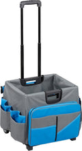 ECR4Kids Universal Rolling Cart with Canvas Organizer Bag, Mobile Storage, Blue/Grey