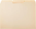 Amazon Basics File Folders with Tabs for Filing, 1/3-Cut Tab, Assorted Positions, 8.5x11 inches, Letter Size, Manila, Pack of 100