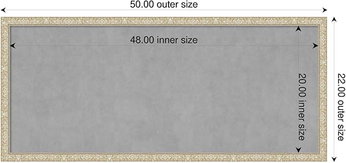 Amanti Art Silver Framed Magnetic Board 22x50 Oversize Vision Board for use with Magnets, 100% Metal Sheet to Display Items as Office Decor or for Home Organization in mudroom, Kitchen or Kids Room