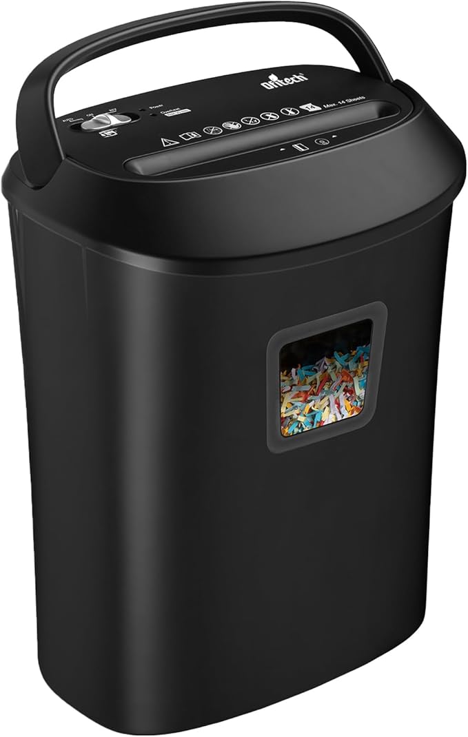 Ofitech Paper Shredder Cross-Cut Shredder with US Patented Cutter Shredding Machine for Home Office,Fast with Jam Proof System,6.6-Gallon Basket (ETL)
