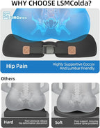 Extra-Dense Seat Cushion for tailbone pain relief ，Ergonomic seat cushions for office chairs，sciatica pain relief pillow , pressure relief Seat Cushion,office chair cushion，car seat cushion-Black