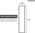 Binder Spine Labels, Perforated Self Adhesive Sticker Labels for 1 Inch Binders, 5 3/8" x 1", 200pcs, White with Black Border
