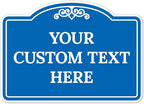 Custom Decorative Sign, Personalized Metal Sign for Business, Driveway, Home, Airbnb, Office Door Plaque, Blue Background Sign, 14x10 Inches, ACM, Fade Resistant, Made in USA by Sigo Signs
