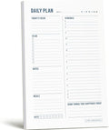 Daily Planner Notepad with Hourly Schedule - ADHD Planner, Time Block Planning Pad, Desktop To Do List, College Supplies - 6 x 9” - 50 Undated Sheets
