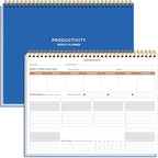 Weekly Productivity Planner - 8.5" x 11" Dashboard Desk Notepad Has 6 Focus Areas to List Tasks for Goals, Projects, Clients, Academic or Meal-Organize Your Daily Work Efficiently, 54 Weeks, Blue