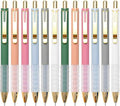 Linbsunne Ballpoint Pens Black Medium Point 1mm with Super Soft Grip Ball Point Pen for Men Women Retractable(gold-6x2 pcs)