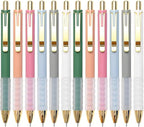 Linbsunne Ballpoint Pens Black Medium Point 1mm with Super Soft Grip Ball Point Pen for Men Women Retractable(gold-6x2 pcs)
