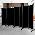 Room Divider Folding Privacy Screens with Lockable Wheels, 176'' Fabric Partition Room Dividers Freestanding Room Divider Panel for Room Separation, Wall Divider for Home Office Bedroom Studio Decor