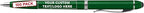 DISCOUNT PROMOS Custom Twist Action Plastic Stylus Pens, Set of 100, Personalized Bulk Pack - Pens for Work, Cool Pens for Writing, Black Ink - Green