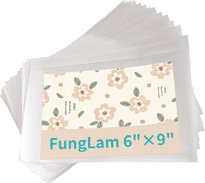 6”×9” Self-Adhesive Shipping Label Sleeves, FungLam Shipping Label Sleeves, Packing List Envelopes, Clear Top Loading Packing List, Shipping Labels Pouches for Shipping Labels/Files 100 Pack