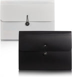 Nicfaec Expanding File Folder with 13 Pockets,Polypropylene, 12.99" x 9.45" x 1.1"for Work, School, Home, Office, Blackwhite(2Pack)