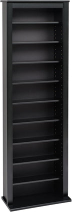 Prepac Narrow Cabinet Media Storage, Slim Barrister Tower, Black