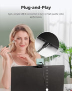OBSBOT Meet 2-4K Webcam for PC with 1/2" Sensor, AI Framing & Autofocus, Beauty Mode, Lightweight, Gesture Control, HDR, Dual Microphone, 60 FPS, Web Cam for Streaming, Meeting, Gaming. (Aurora Green)