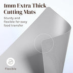 Cooler Kitchen Extra Thick Flexible Cutting Mat Set With Food Icons & EZ-Grip Back (Set Of 4 Mats) - Flexible Cutting Boards for Kitchen - Flexible Plastic Cutting Board Set (Black and White)…