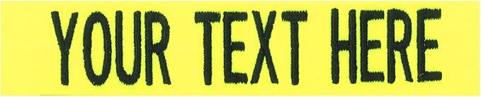 Custom Uniform Name Tapes Solid Colors. Neon Yellow Fabric, 4 Inch Hook Fastener (Uniform Ready Fastener)