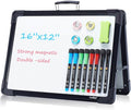 Small Dry Erase White Board – TANKEE Magnetic Desktop Foldable Whiteboard Portable Mini Easel Double Sided on Table Top with Holder for Drawing, Teacher Instruction, Memo Board