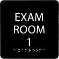 ADA CENTRAL SIGNS - 6" X6" Exam Room 1 Sign - ADA Compliant Tactile Graphics Grade 2 Braille Text Acrylic Wall Signs - Educational Institution Directional Assistance Test Center Door Sign for Schools