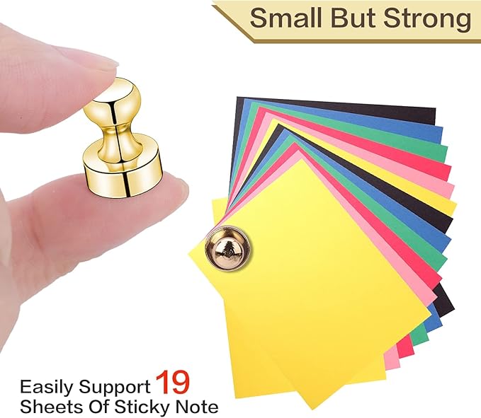 LOVIMAG Fridge Magnets 25 Pcs Refrigerator Whiteboard Small Strong Magnet Classroom Kitchen Accessories Decorative Locker Set Decor Must Haves Office Calendar Refrigerador Magnetic Cute Crafts Gold